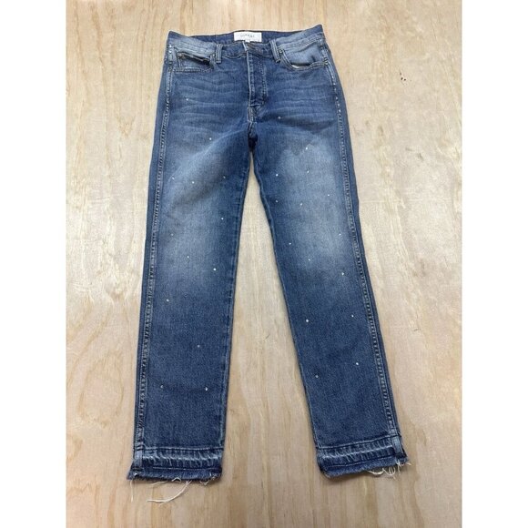 The Great. The Fellow Rhinestone Studded Jeans Sz 24 Crystal Festival Party EUC - Picture 1 of 10